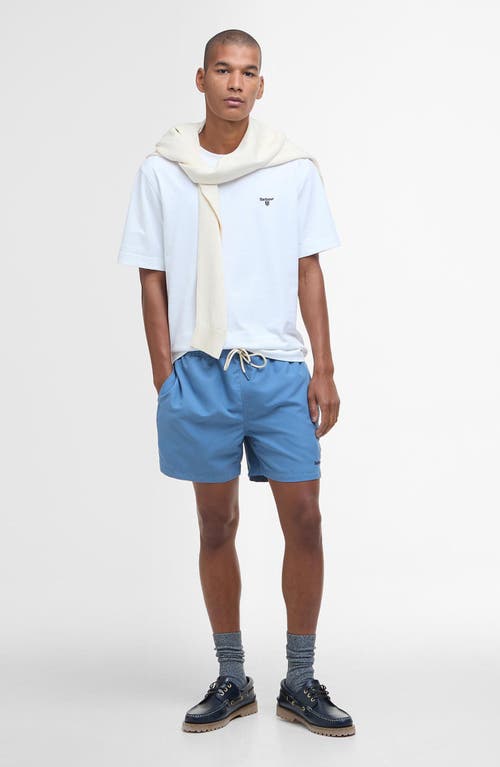 Barbour Staple Logo Swim Trunks In Force Blue