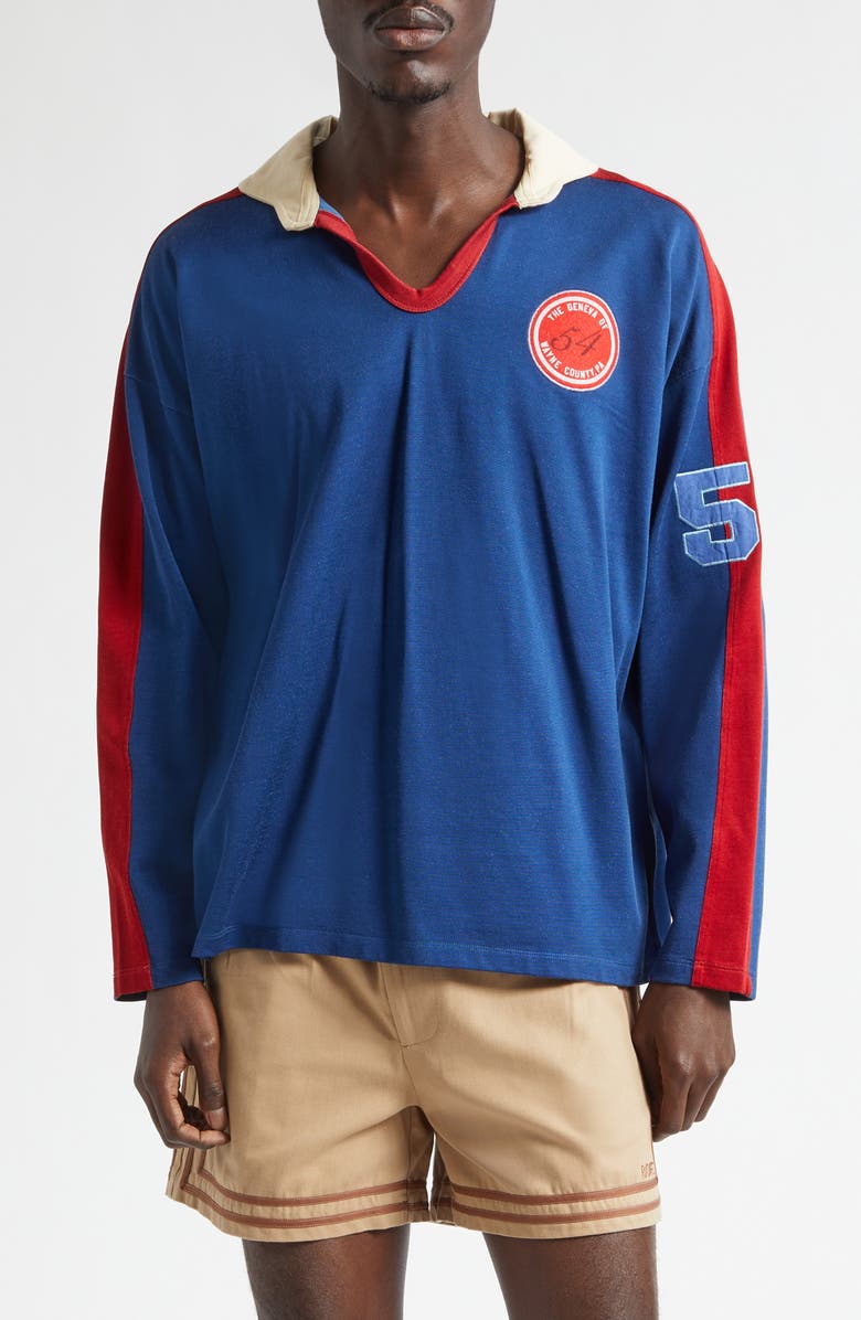 Bode Lakewood Rugby Polo, Main, color, Blue