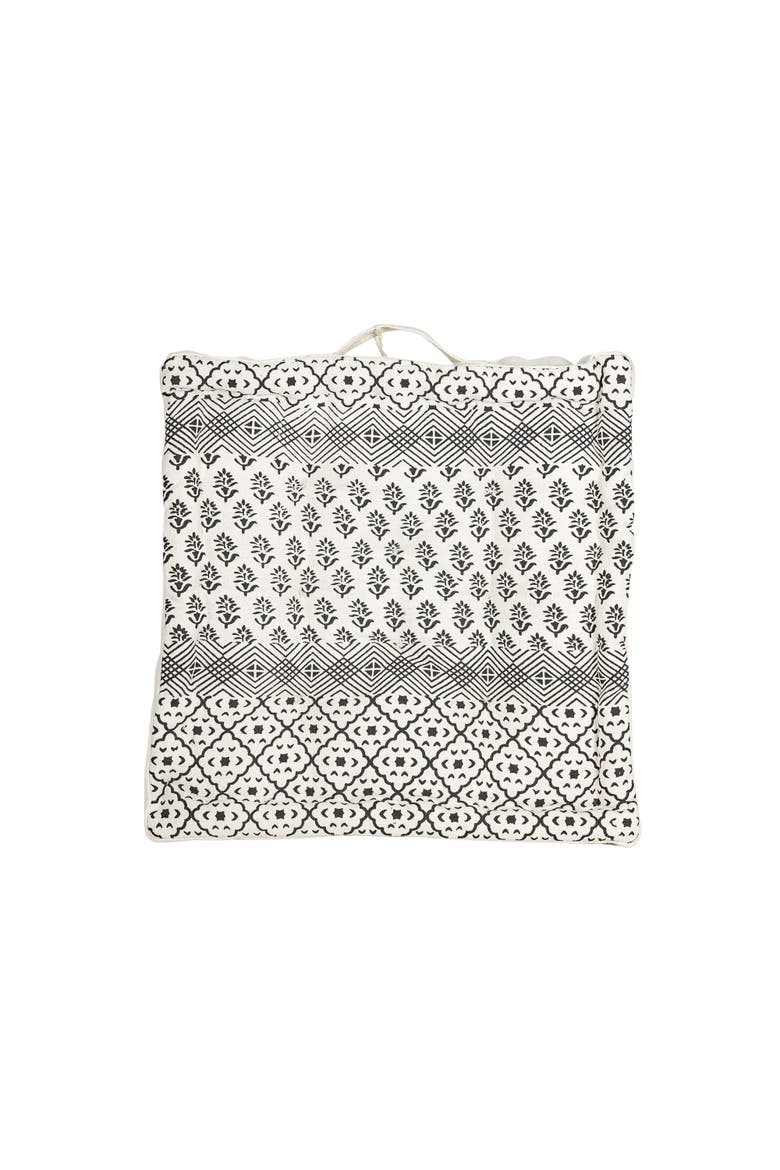 Boho Print Filled French Cushion Black & White, Alternate, color, White