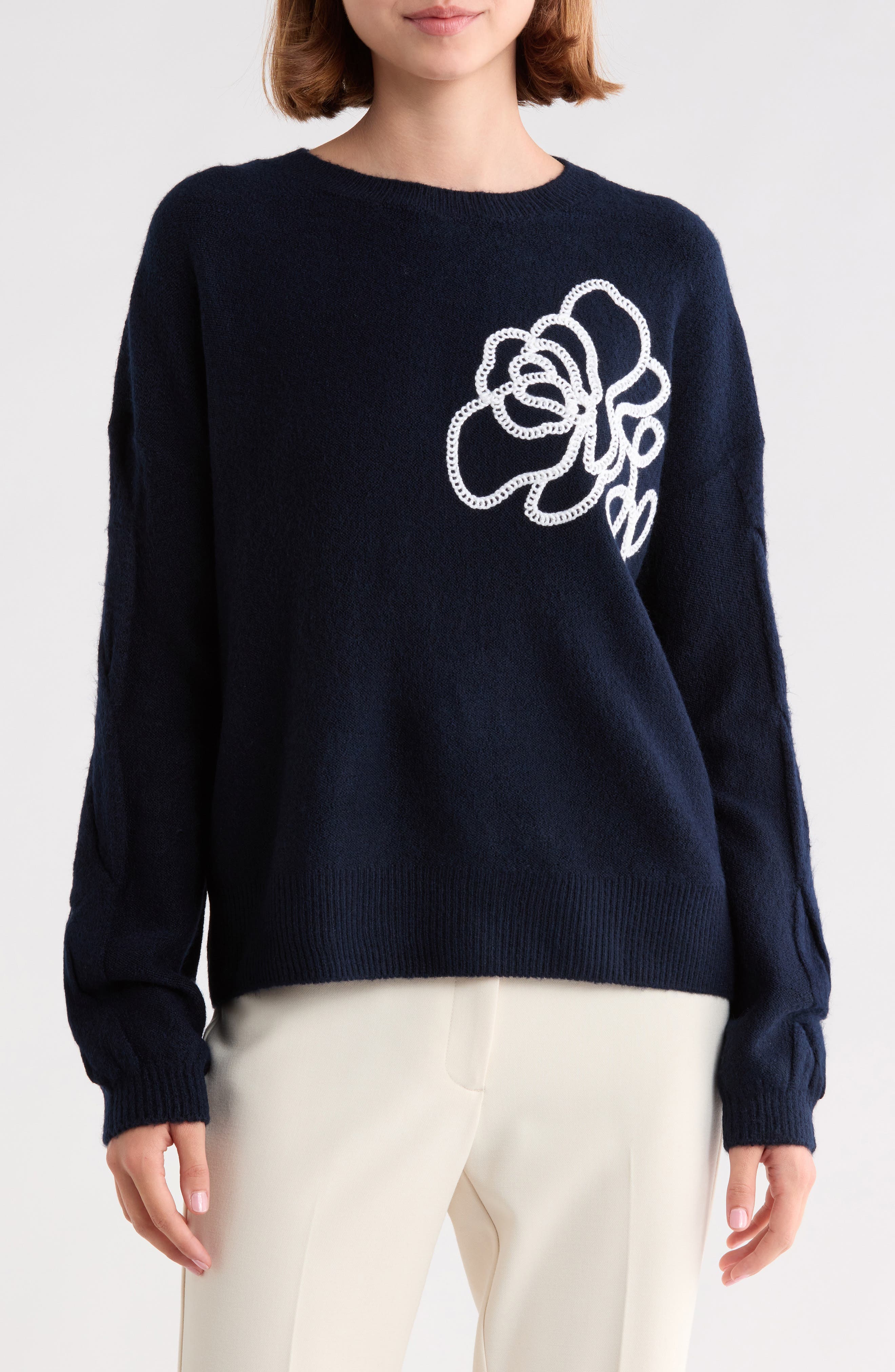 Embroidered Crewneck Sweater