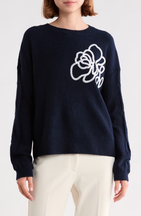 Embroidered Crewneck Sweater