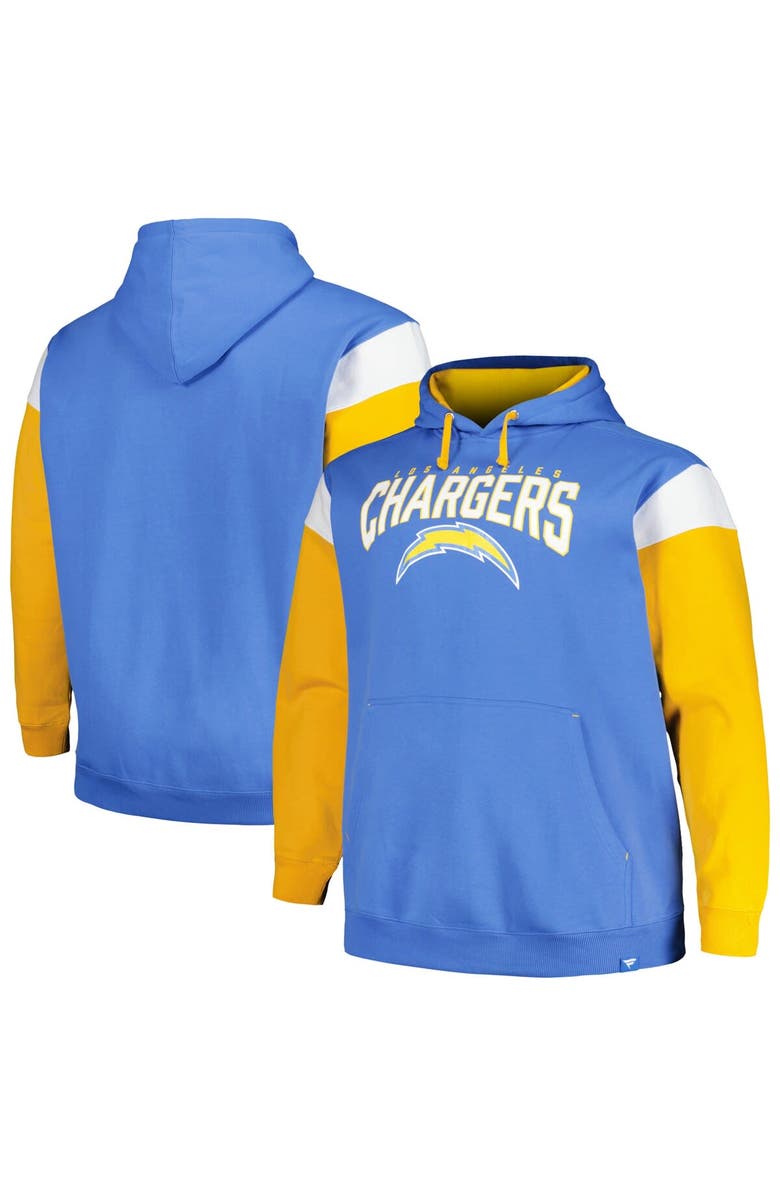 PROFILE Men's Profile Powder Blue Los Angeles Chargers Big & Tall Trench Battle Pullover Hoodie, Main, color,