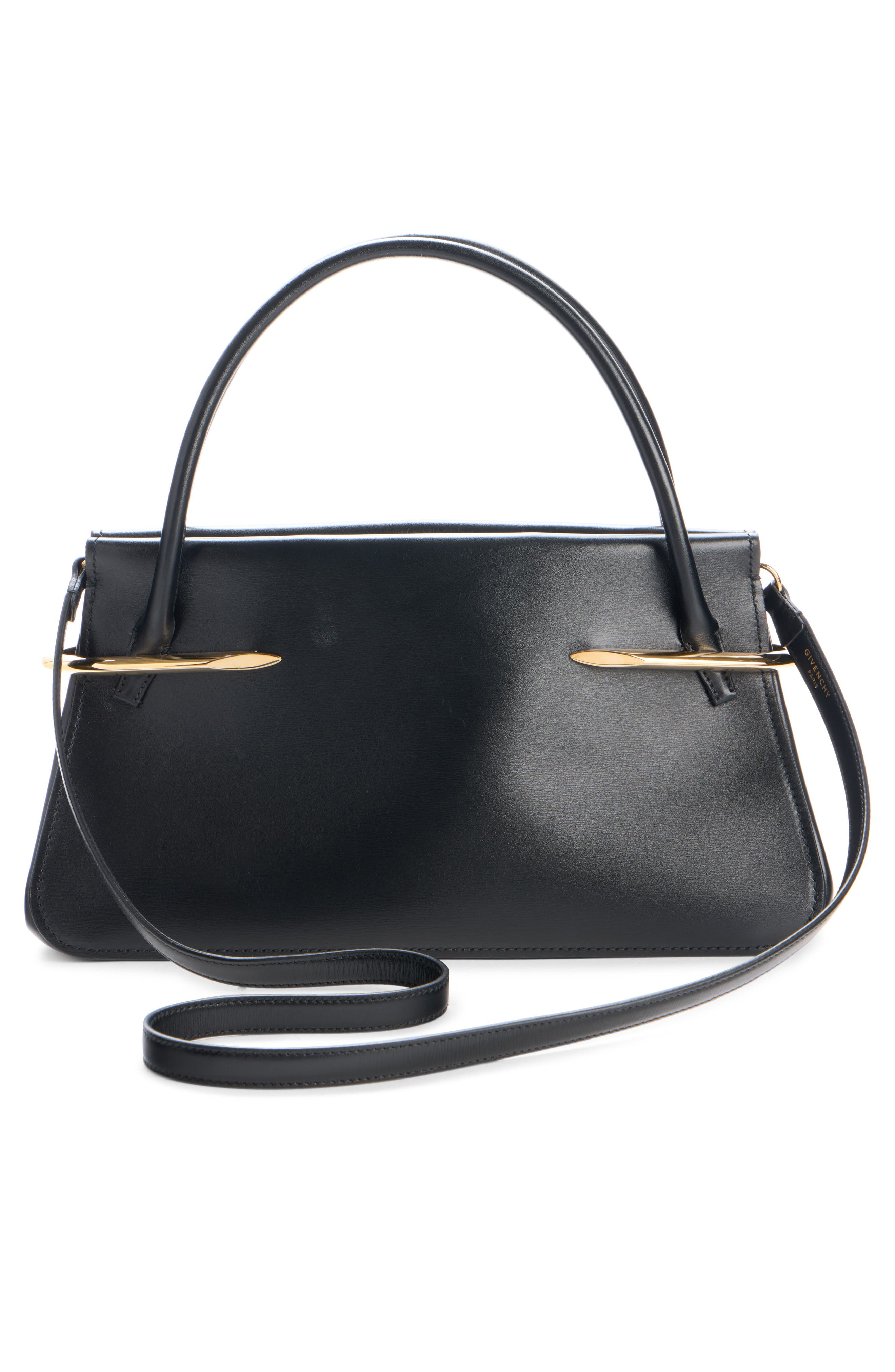 Givenchy Large Pinch Leather Top Handle Bag, Alternate, color, 001-Black
