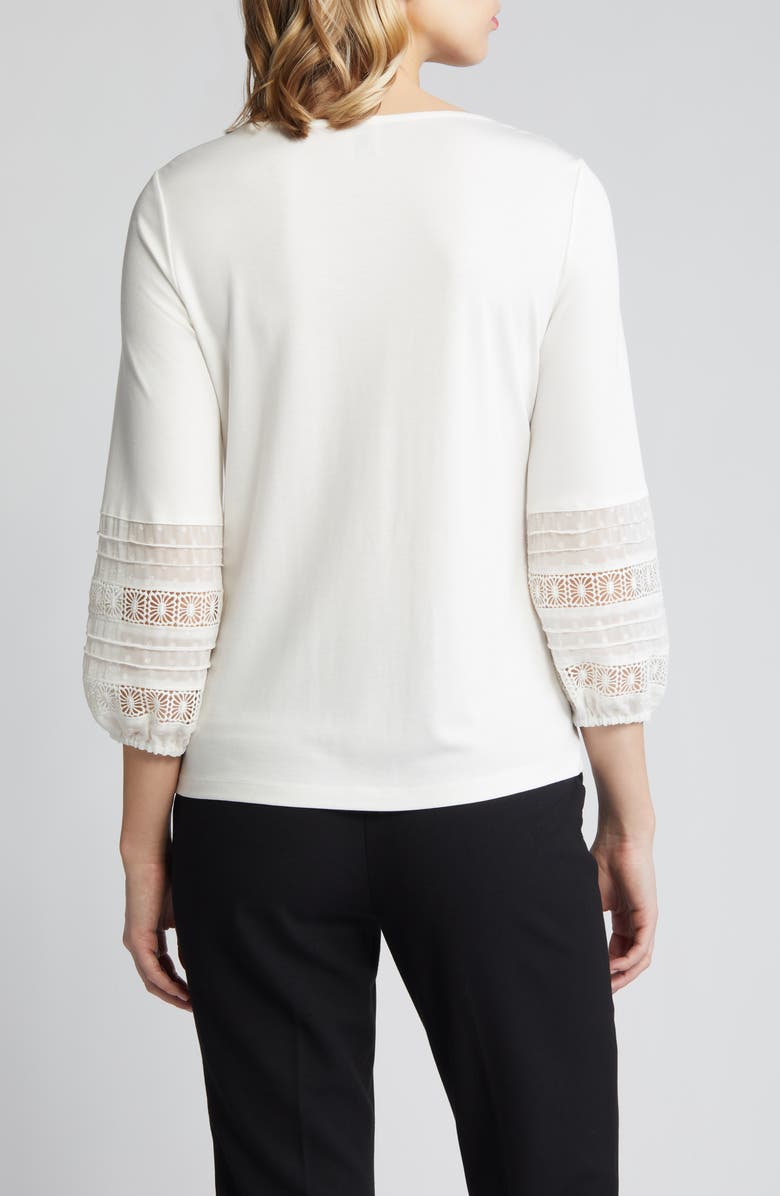 Anne Klein Harmony Mixed Trim Top, Alternate, color, 