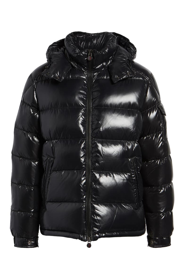 Maya Laque Quilted Down Jacket, Alternate, color, BLACK