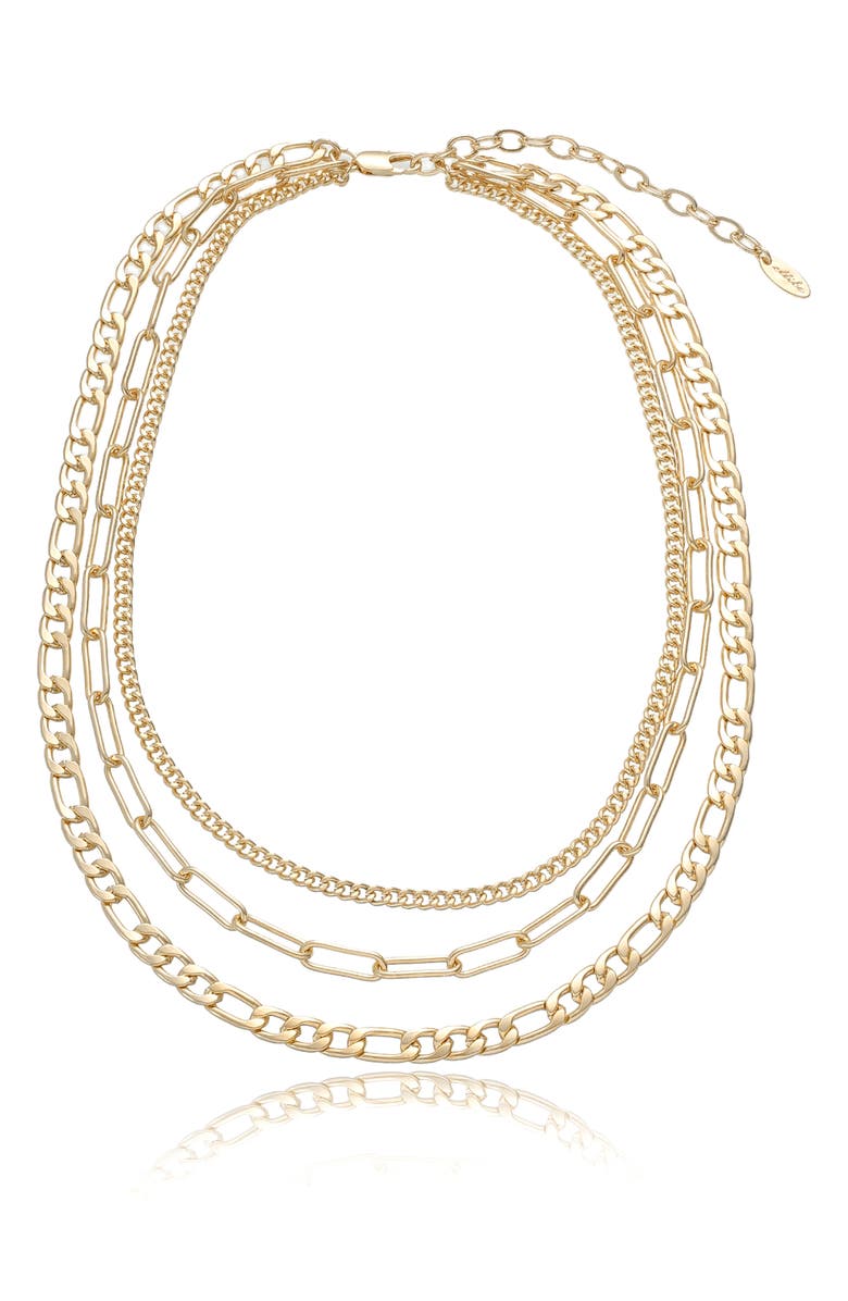 Ettika Chain Up Layered Necklace, Alternate, color, Gold
