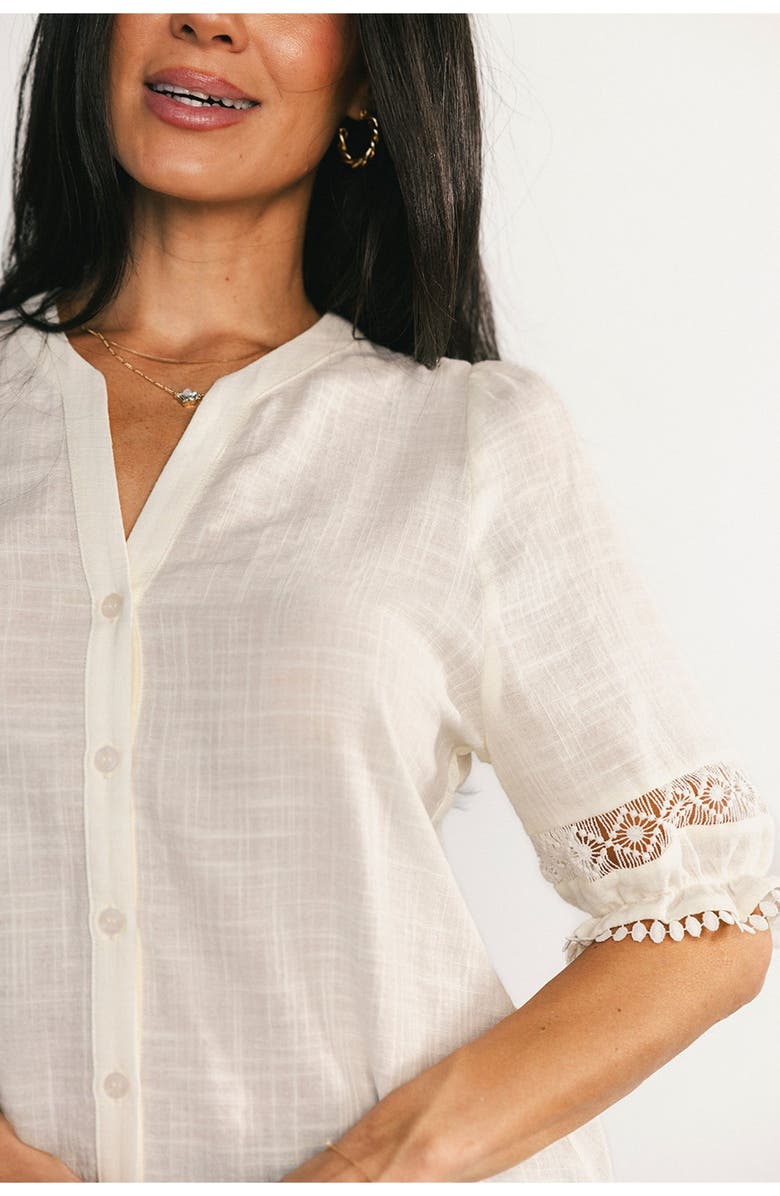 Baltic Børn Alba Button Up Top, Alternate, color, Ivory