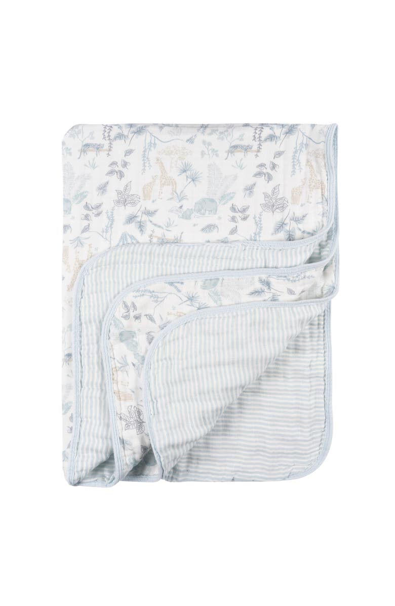 Just Born 8Ply Muslin Blanket Pink Floral, Main, color, Ivory Jungle