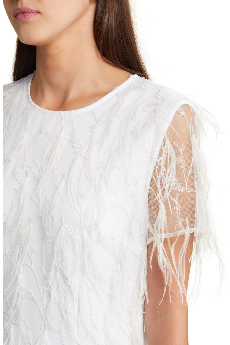 Rana Feather Minidress, Alternate, color, WHITE