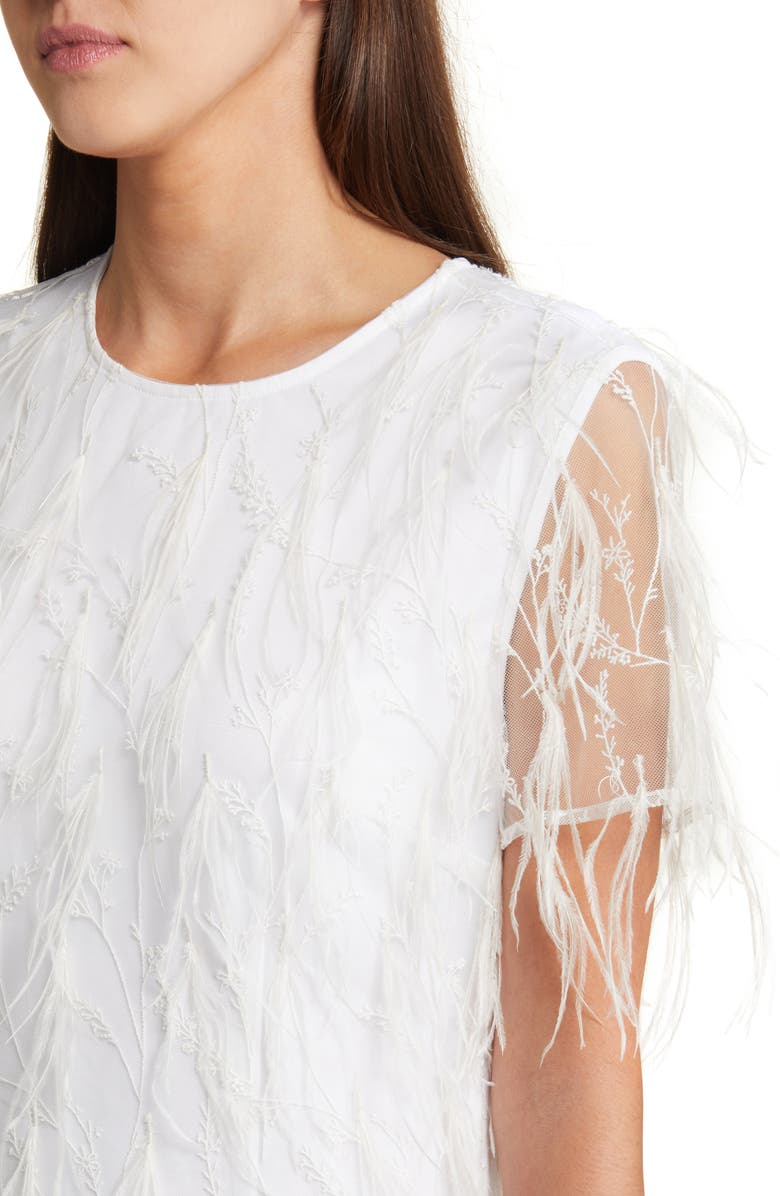 Milly Rana Feather Minidress, Alternate, color, White
