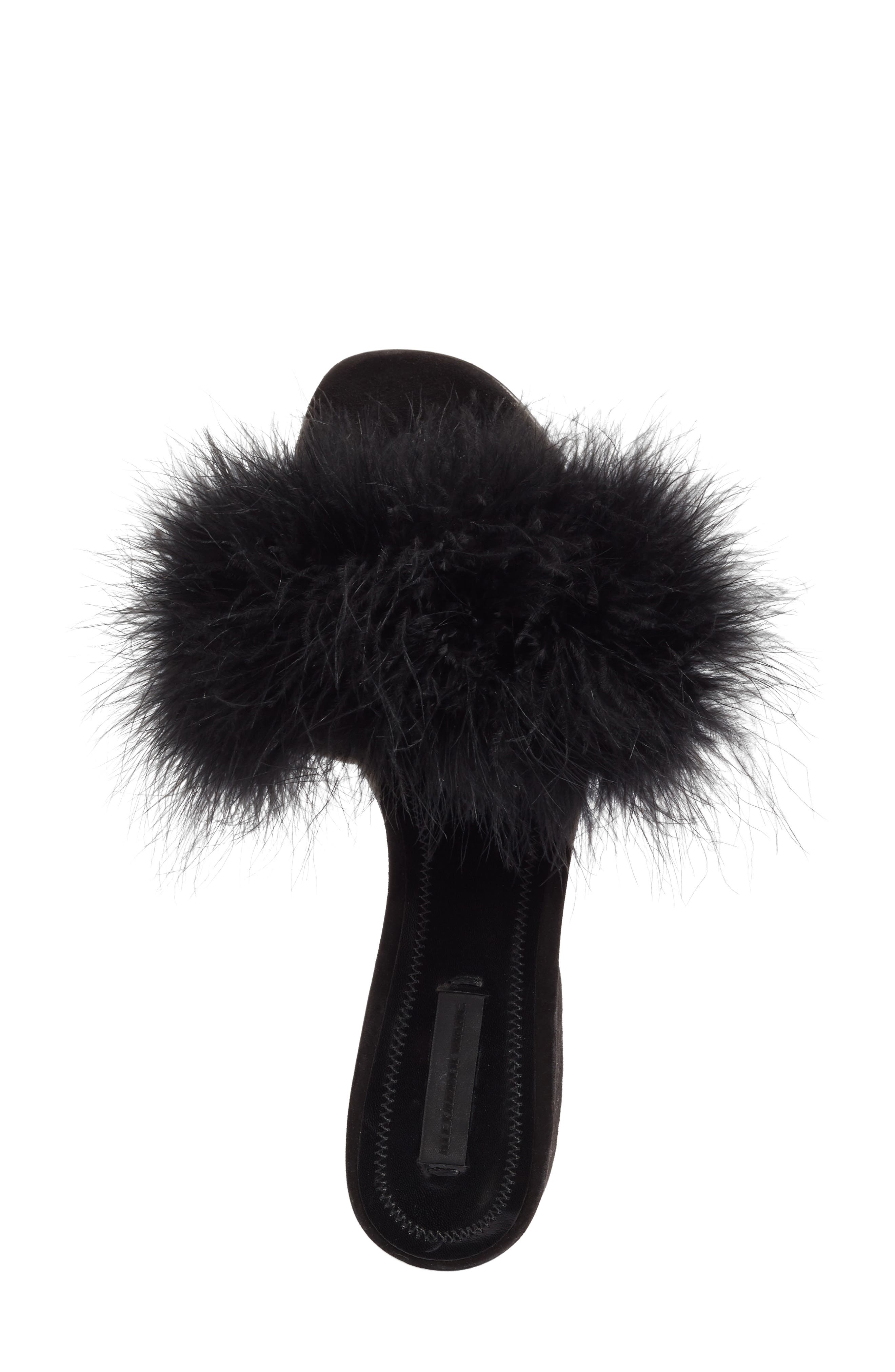 Alexander Wang Lou Feather Slide Sandal, Alternate, color, 