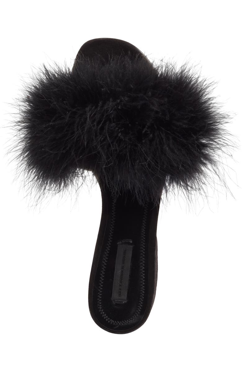 Alexander Wang Lou Feather Slide Sandal, Alternate, color,