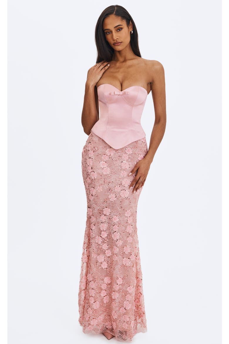 Uliya Strapless Mermaid Peplum Maxi Dress, Alternate, color, Rose Pink