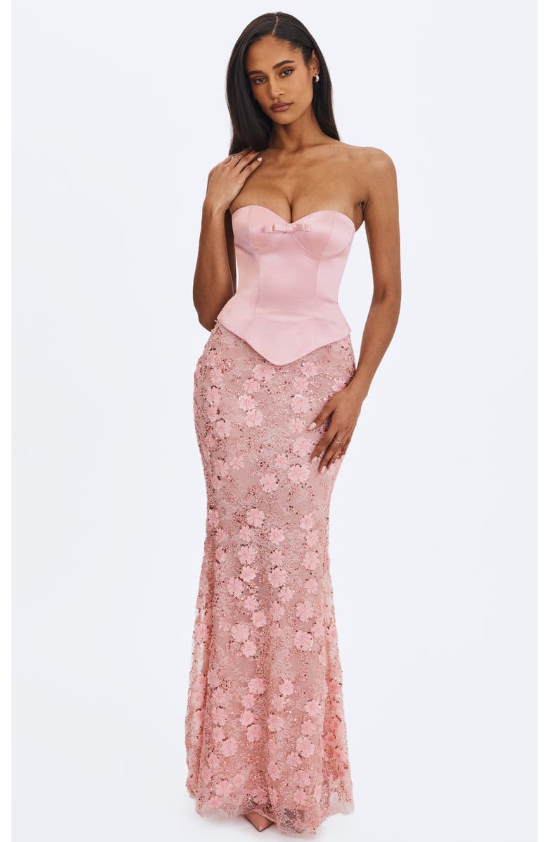 Miss Circle Uliya Strapless Mermaid Peplum Maxi Dress, Alternate, color, Rose Pink