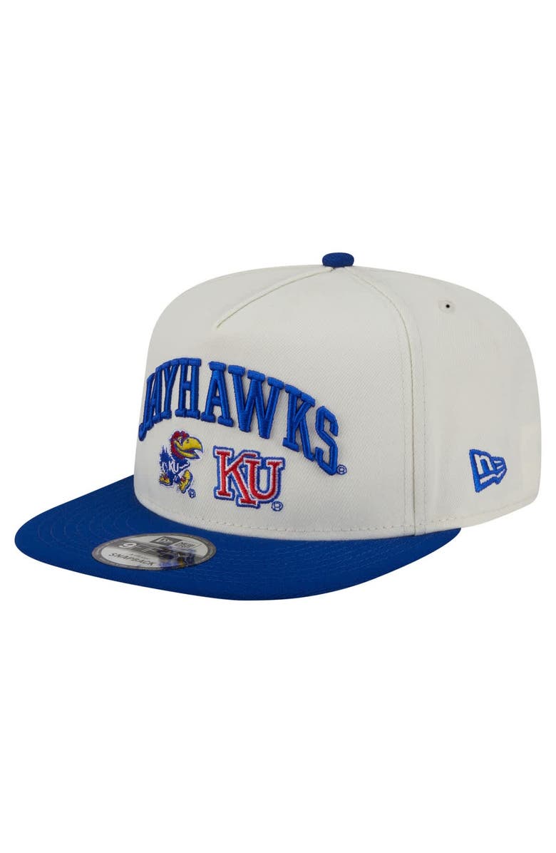 New Era Men's New Era White Kansas Jayhawks Collegiate 9FIFTY A-Frame Snapback Hat, Main, color, White