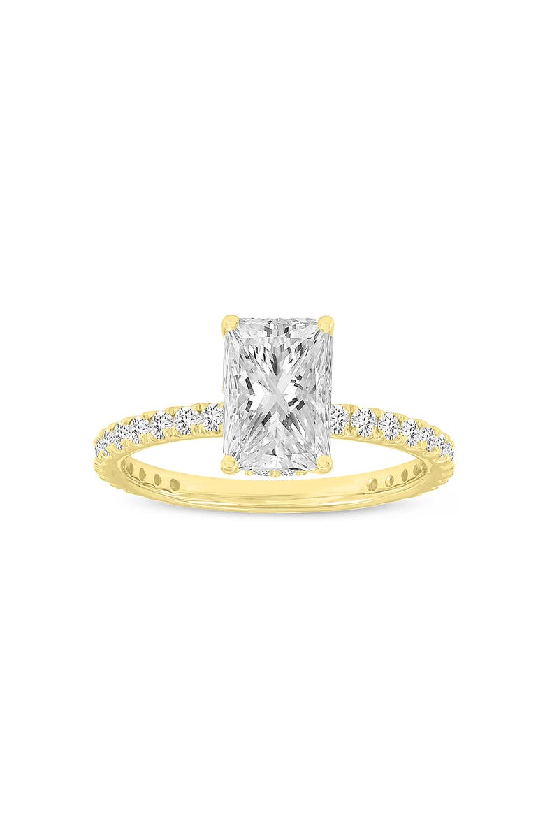 LuvMyJewelry Sia 14K Gold Radiant Cut Lab Grown Diamond Hidden Halo Ring - 2.25 Ct, Main, color, 14K Yellow Gold