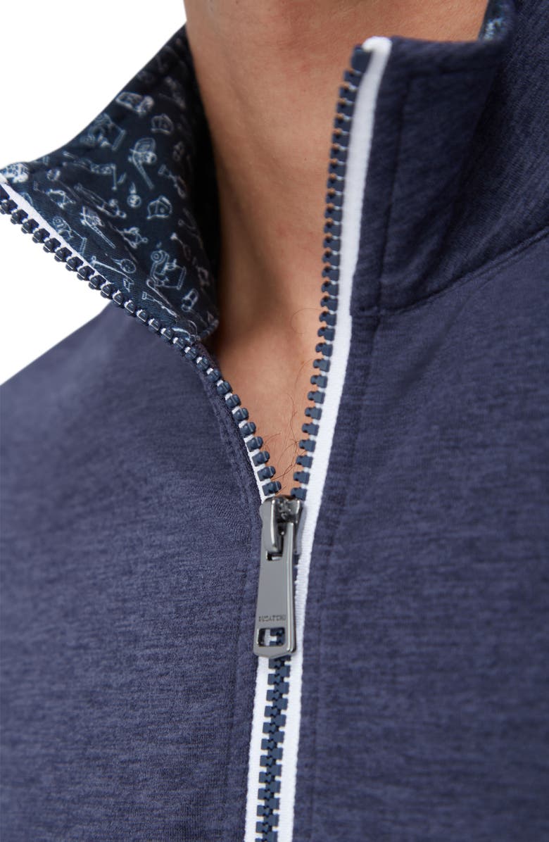 Bugatchi Quarter Zip Performance Pullover, Alternate, color, Navy