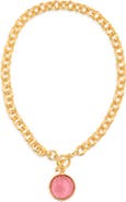 Karine Sultan Cabochon Pendant Necklace