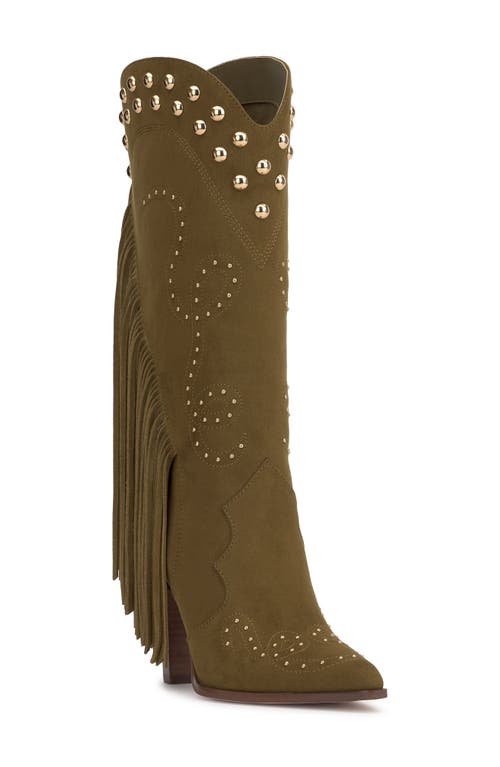 Jessica Simpson Rosera Pointed Toe Western Boot in Olive Green 