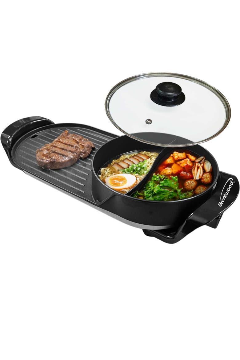Electric Hot Pot and Korean BBQ Grill, Alternate, color, Black