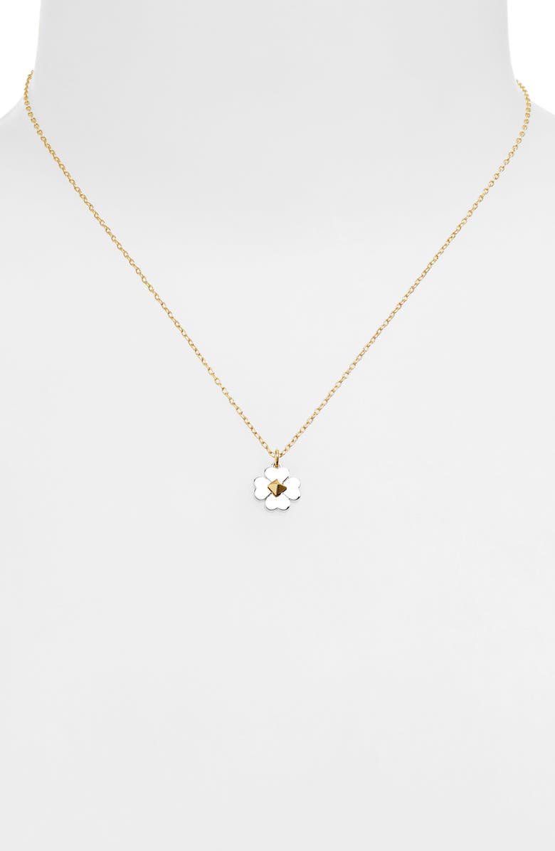 KATE SPADE SATURDAY spades & studs metal pendant necklace, Alternate, color, Silver Gold