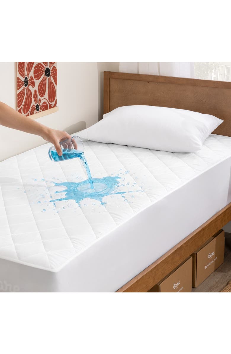 Bare Home Quilted Waterproof Mattress Protector, Alternate, color, White