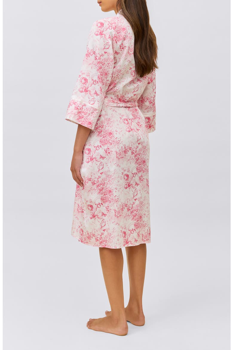 Toile de Jouy Cotton Sateen Midi Robe, Alternate, color, PINK LEMONADE