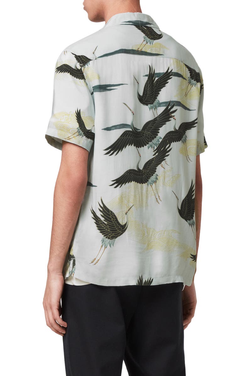 AllSaints Yonder Slim Fit Short Sleeve Button-Up Shirt, Alternate, color,