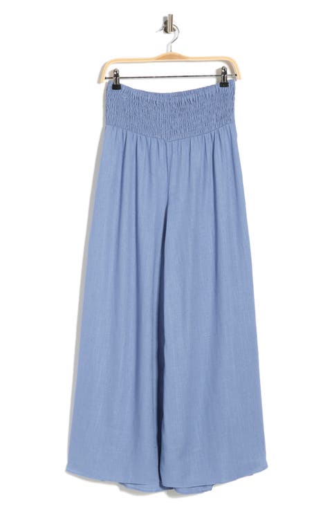 Smocked Waist Wide Leg Pants
