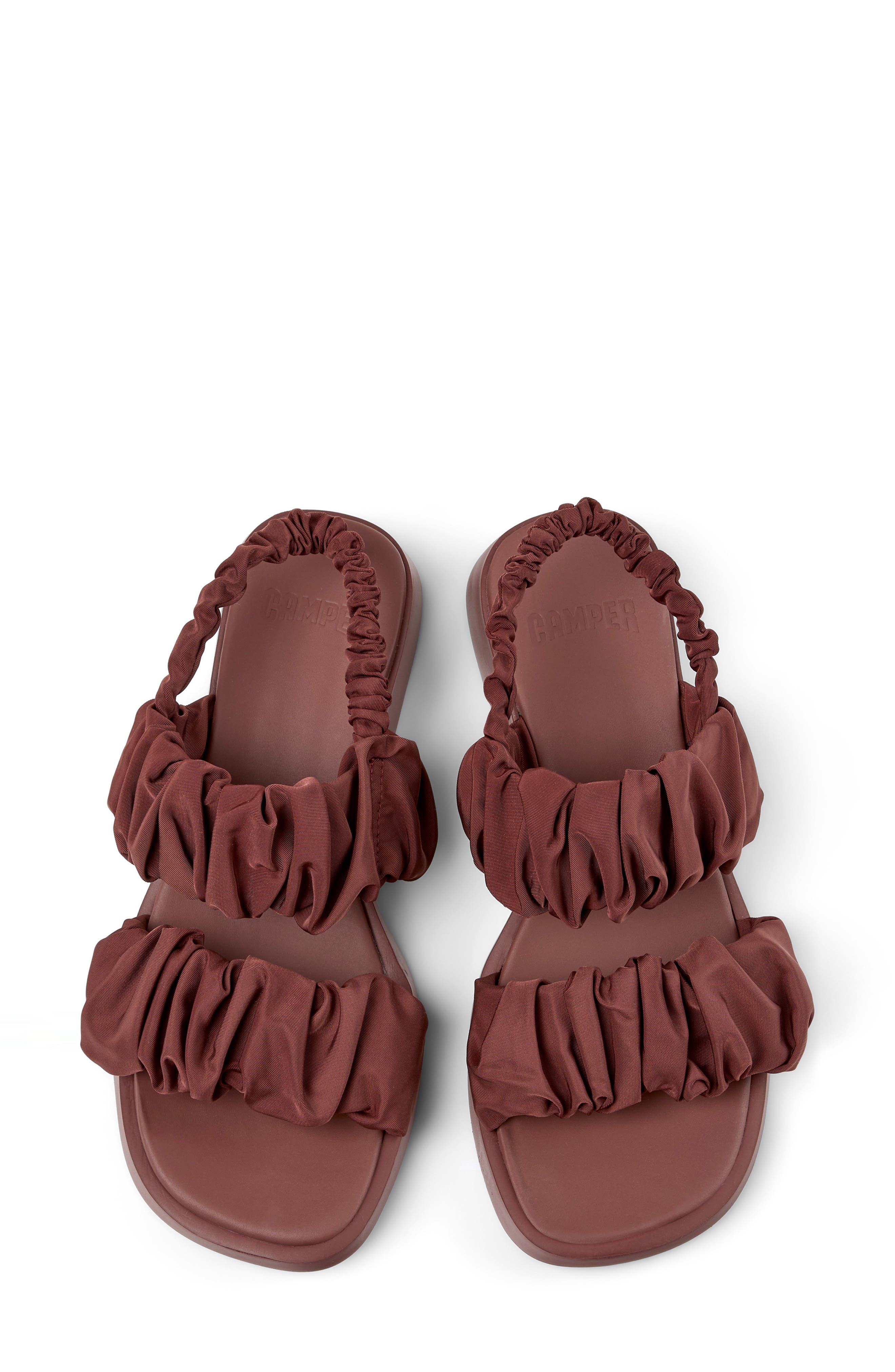 Dana Ruched Slingback Sandal, Alternate, color, BURGUNDY