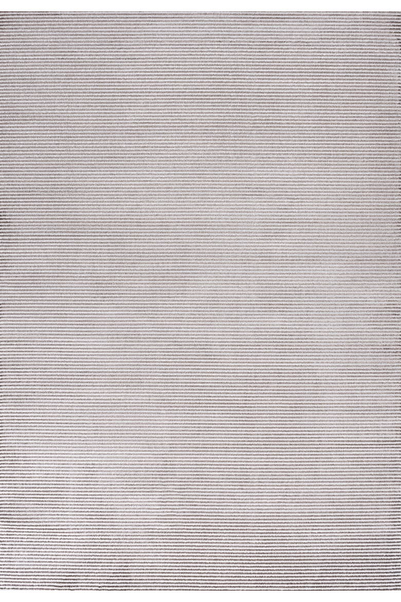 Cole Modern Minimalist Pinstripe High-Low Area Rug, Main, color, Dark Silver/White