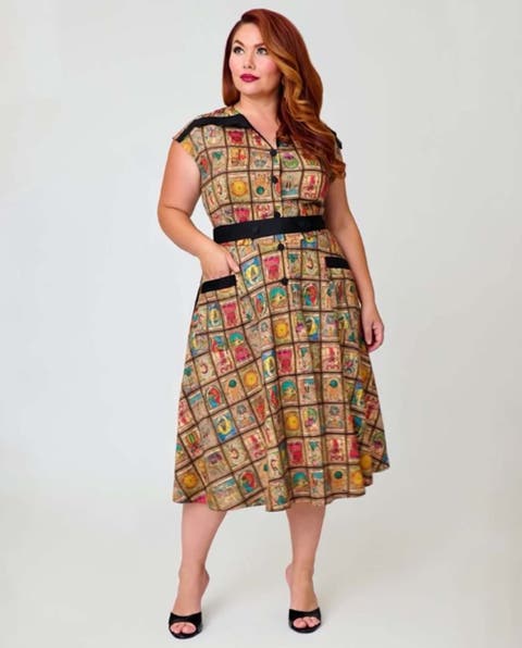 Plus Size 1950s Hedda Swing Dress