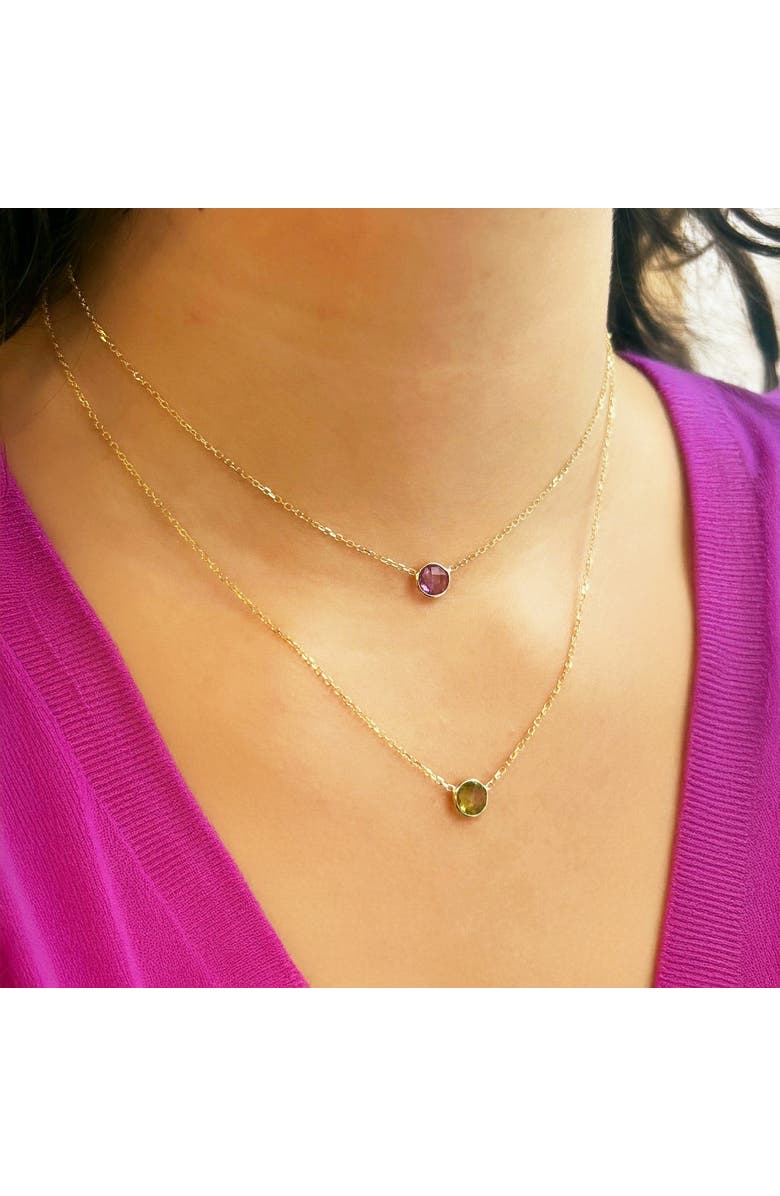 The Lovery Fine Jewelry Amethyst Single Bezel Necklace, Alternate, color, Amethyst