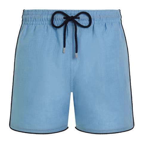Men Linen Swim Shorts Solid