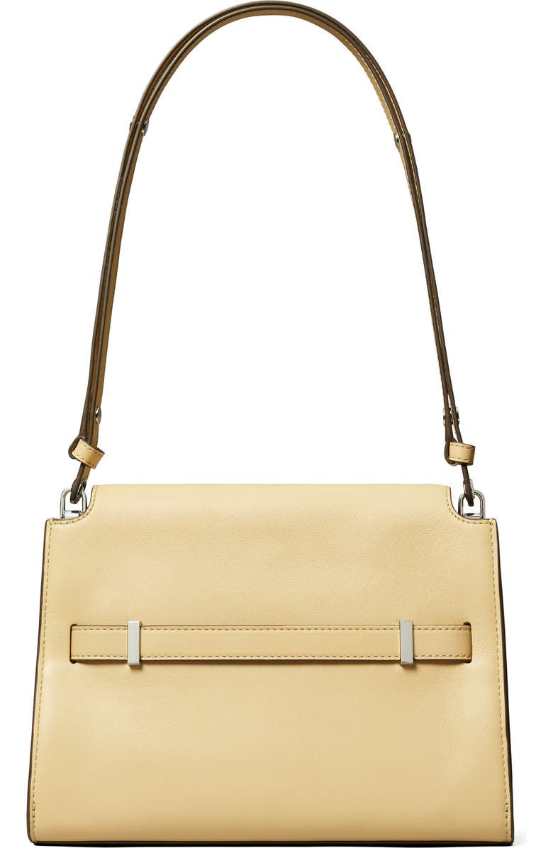 Tory Burch Lee Radziwill Leather Shoulder Bag, Alternate, color, Praline