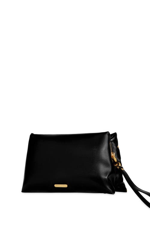 Rebecca Minkoff Heart Stud Pillow Quilted Faux Leather Clutch In Black