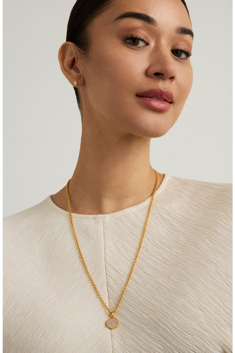 Madeleine Pavé Pendant Necklace, Alternate, color, GOLD
