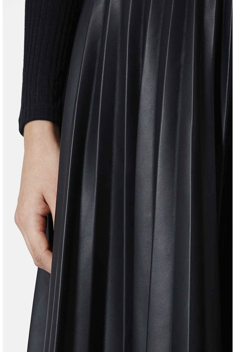 Pleat Midi Skirt, Alternate, color, BLACK