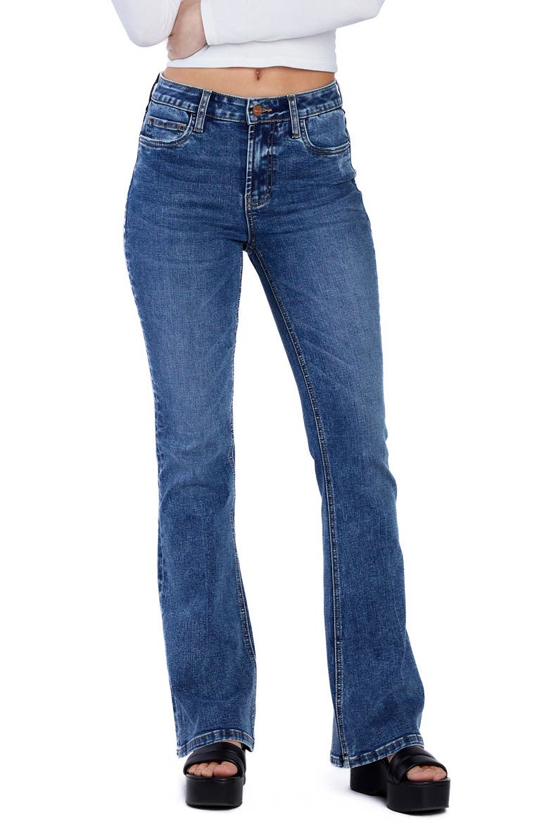 Happy High Waist Flare Jeans, Main, color, ETERNAL BLUE