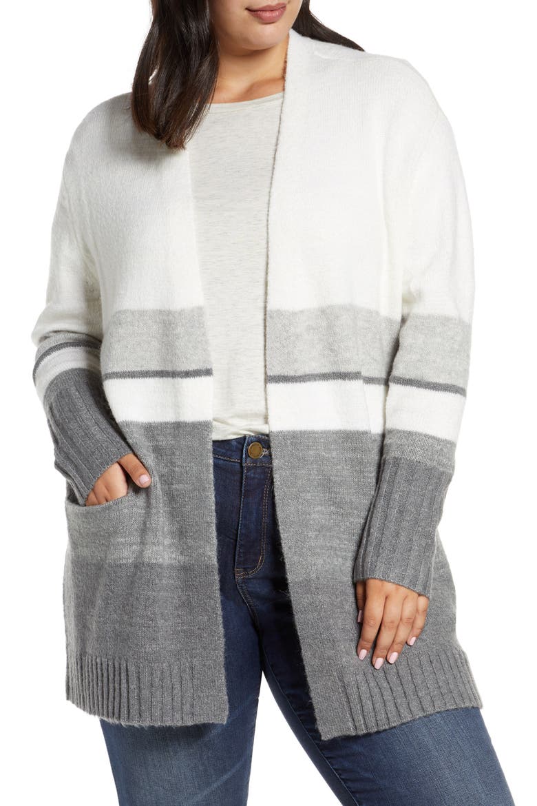 Stripe Cardigan, Main, color, GREY MULTI KELSIE STP