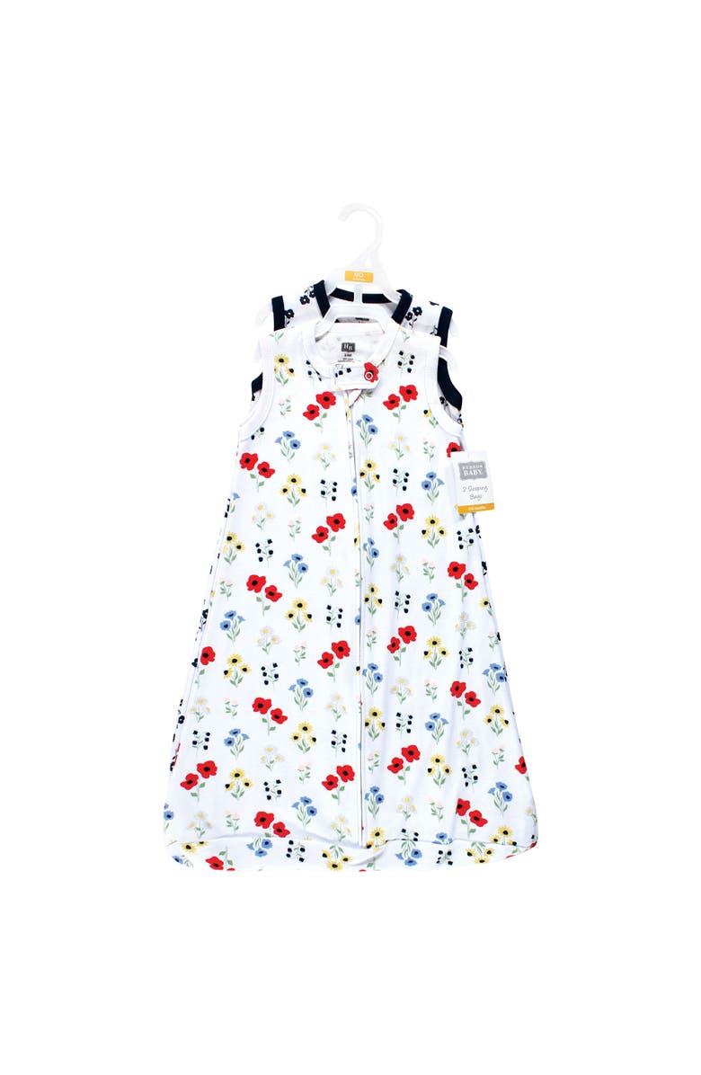 Hudson Baby Girls Soft Interlock Cotton Sleeveless Sleep Sack, Alternate, color, Wildflower