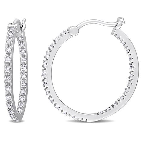 Diamond Inside Outside Hoop Earrings