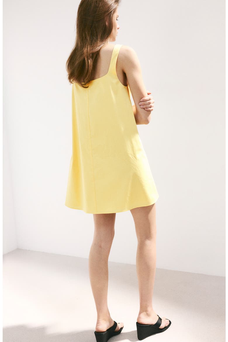 Flared Stretch Cotton Minidress, Alternate, color, PASTEL YELLOW