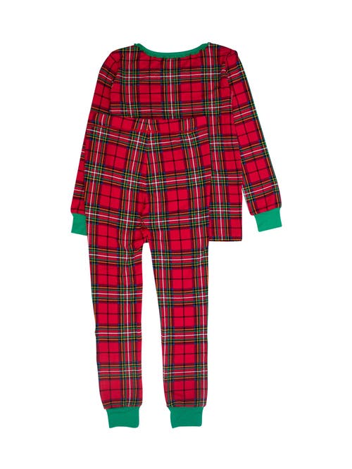 Rufflebutts Girls Softsnooze Ruffle Long Sleeve Pajama Set In Red