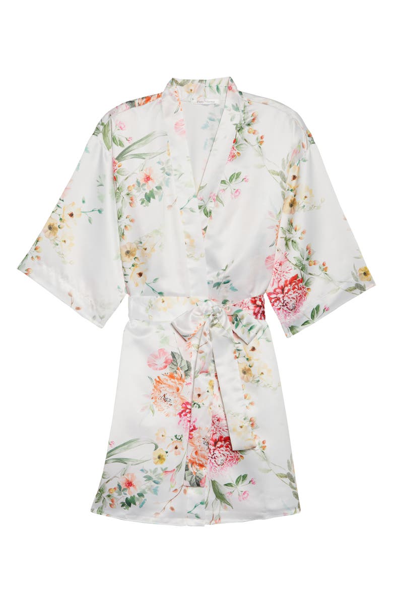 Flora Nikrooz Renata Short Satin Robe, Alternate, color,