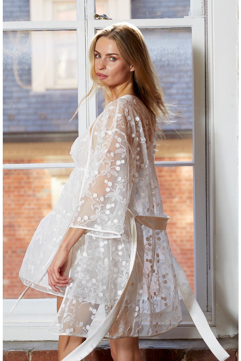 Meg Floral Embroidered Tulle Wrap, Alternate, color, IVORY