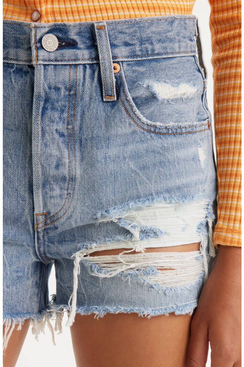501® Original Ripped Cutoff Denim Shorts, Alternate, color, CAMP POINT