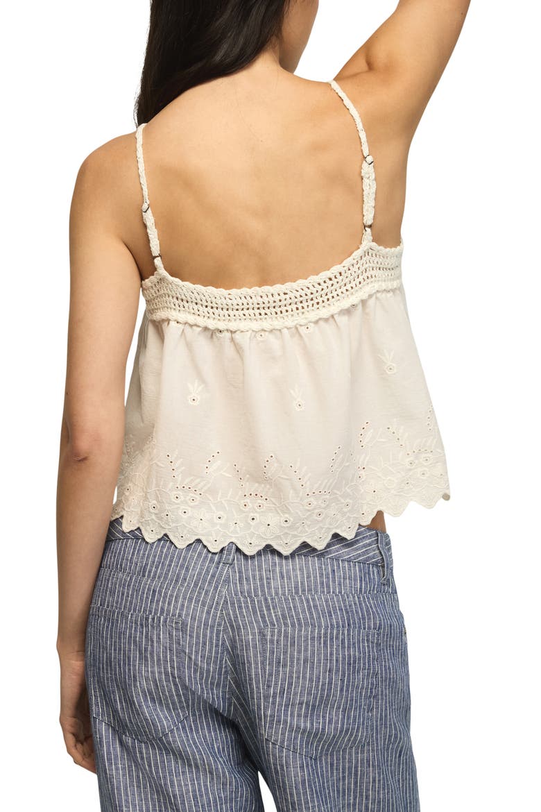 Crochet Trim Camisole, Alternate, color, GARDENIA