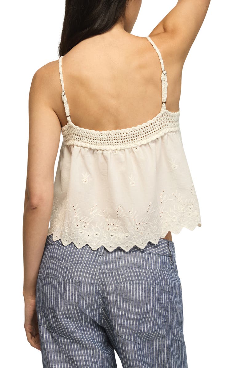 Lucky Brand Crochet Trim Camisole, Alternate, color, Gardenia