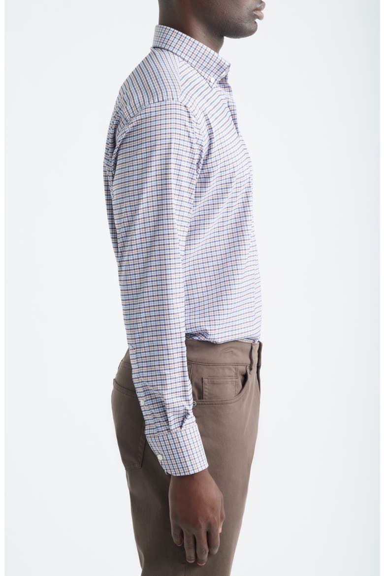 Wayne Performance Plaid Button Down Sport Shirt, Alternate, color, NAVY